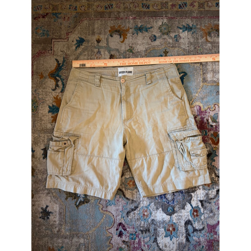Ditch Plains Cargo Shorts Khaki Tan Size 38